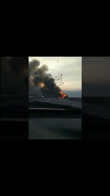 Ukraine War - Nikolaev, burning Ukraine column