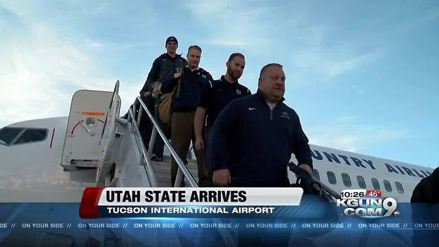 Utah State arrives ahead of the Nova Home Loans Arizona Bowl