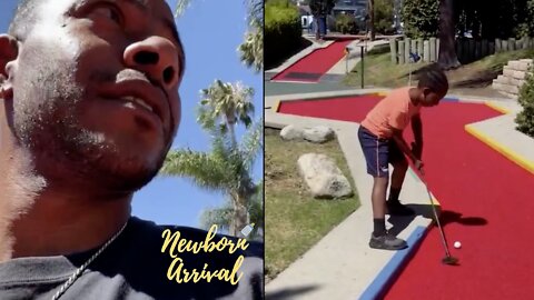 Eric Bellinger's Son Ely Hits An Incredible Shot Playing Miniature Golf! ⛳️
