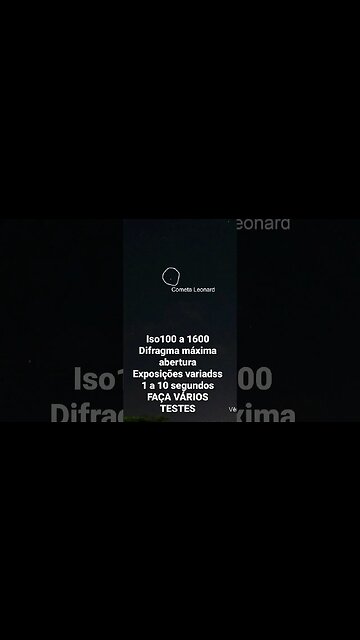 fotografando o cometa com o celular no nodo pró ou G-cam