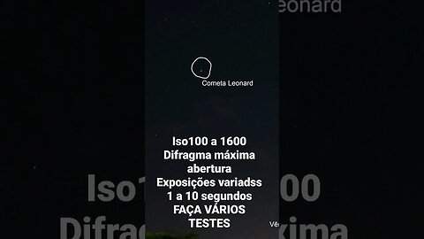 fotografando o cometa com o celular no nodo pró ou G-cam