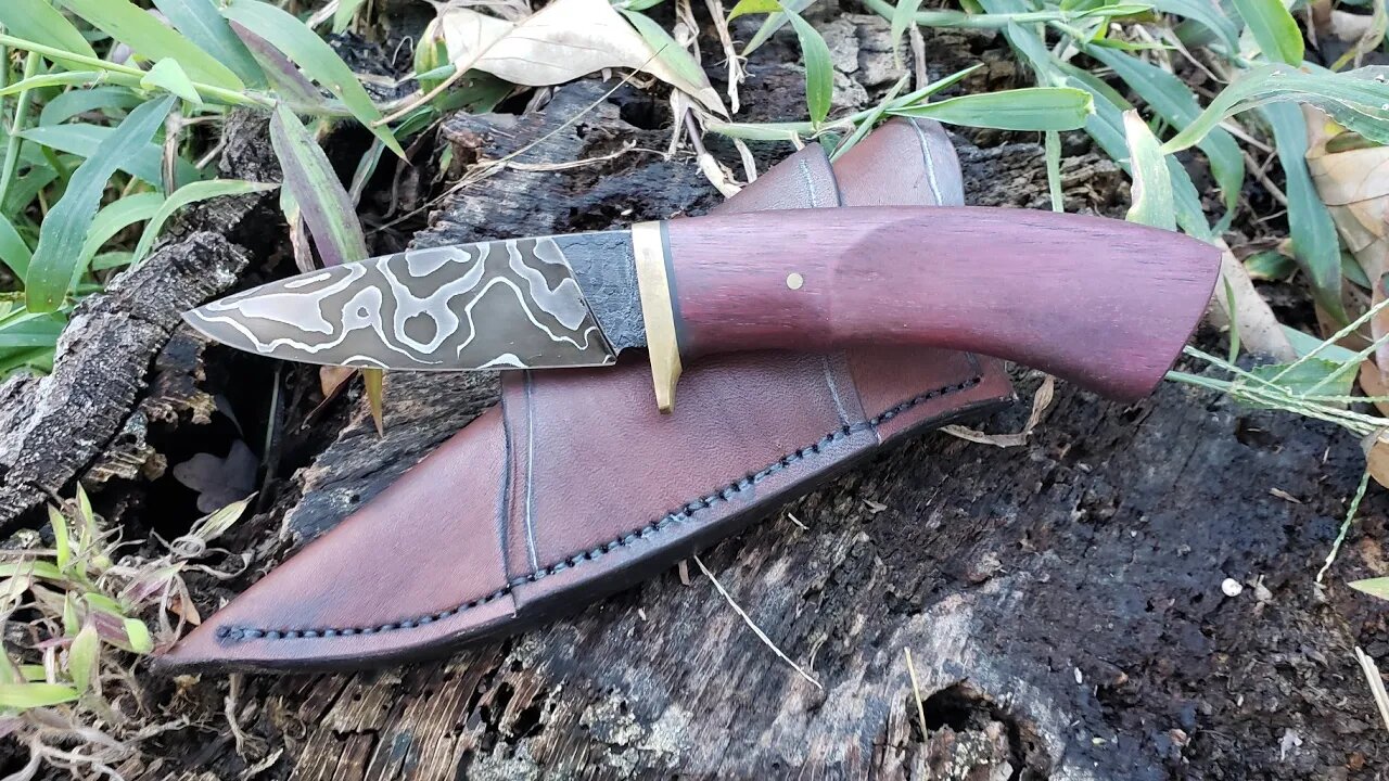 Leather Working: Making a Leather Scout Style Sheath For A Hidden Tang Damascus Hunting Knife