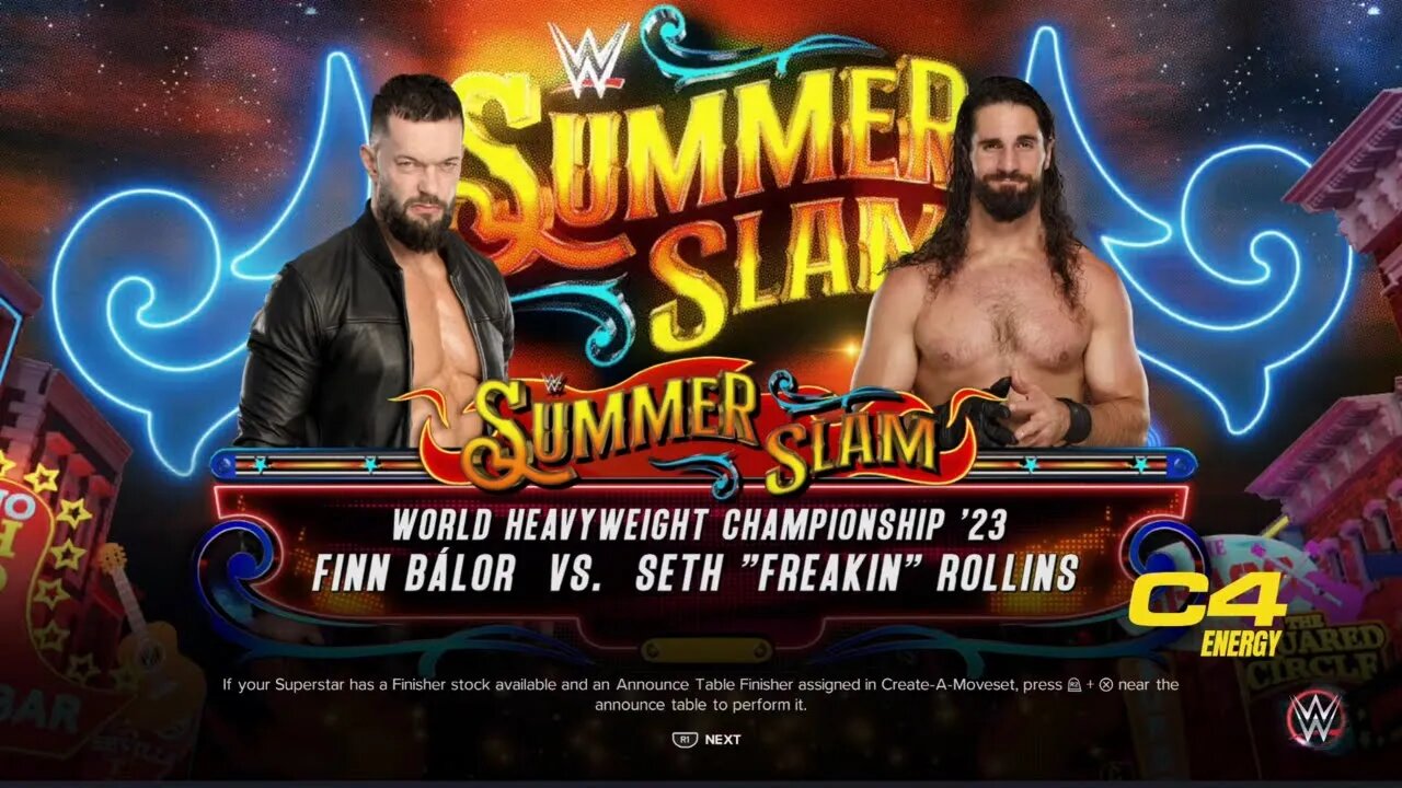 WWE Summerslam 2023 Seth Freakin Rollins vs Finn Balor for the WWE World Heavyweight Championship