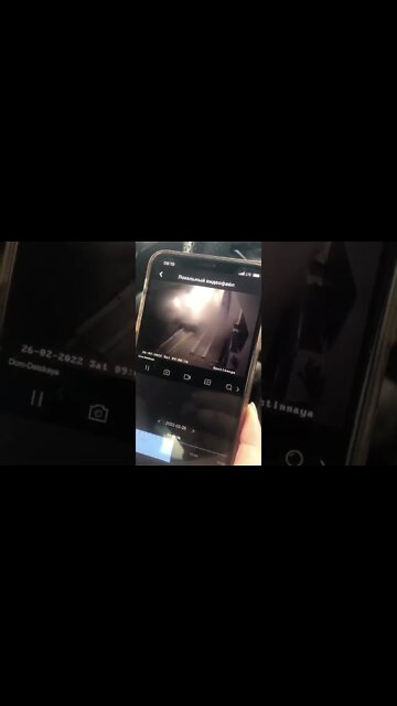 Ukraine War - Security footage of rocket hitting apartment