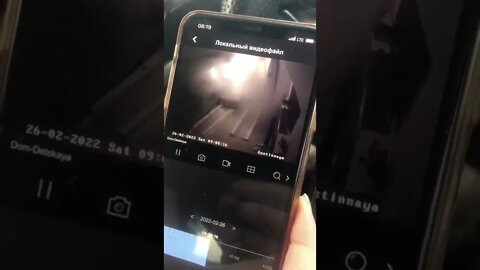 Ukraine War - Security footage of rocket hitting apartment