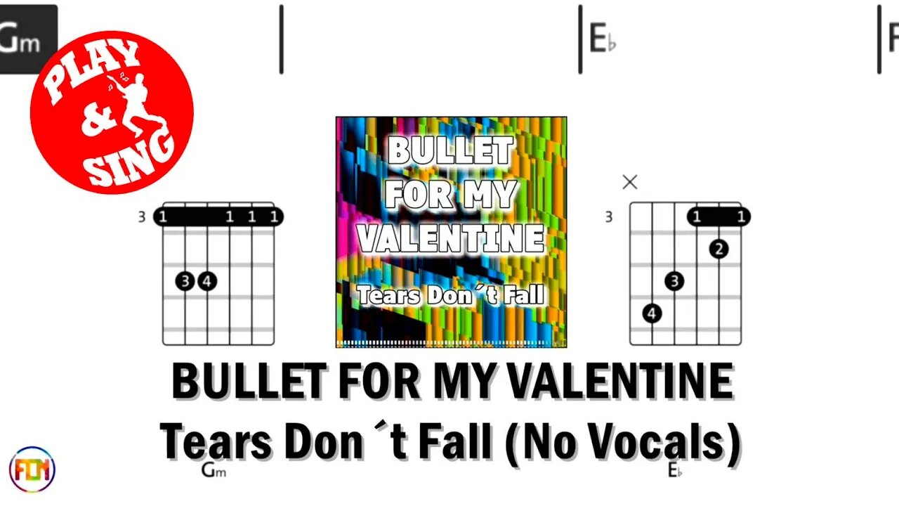 BULLET FOR MY VALENTINE Tears Don´t Fall FCN GUITAR CHORDS & LYRICS NO VOCALS