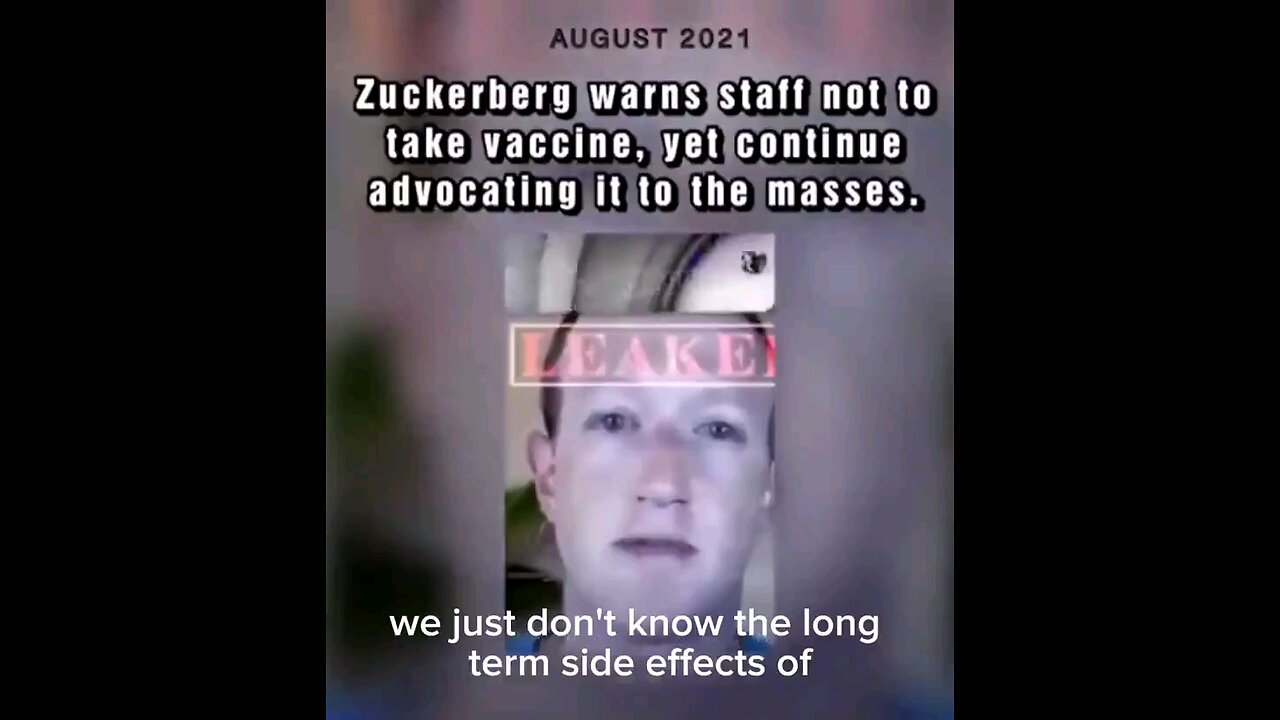 This isnot AI of Zuckerberg Leaked VideoOf Mark Zuckerberg warning hisstaff not totake the COVID Vac