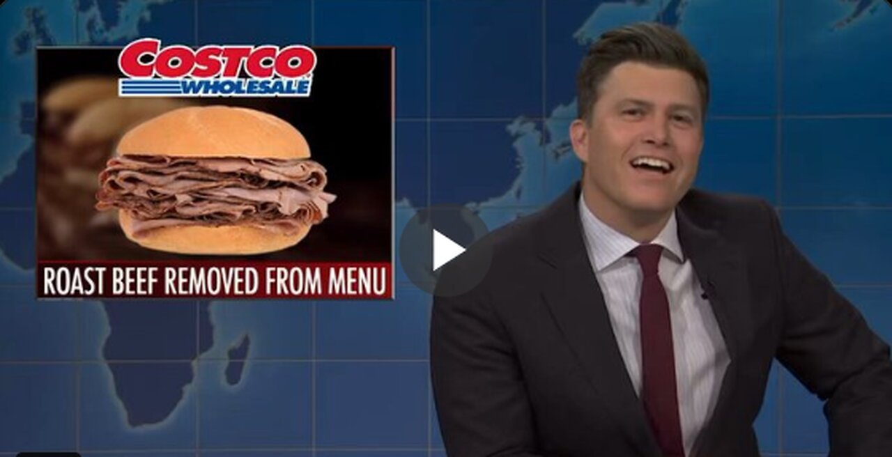 Colin Jost on SNL last night joked about Costco, roast beef, and his wife Scarlett...