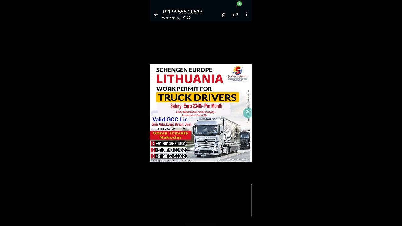 Lithuania truck driver job