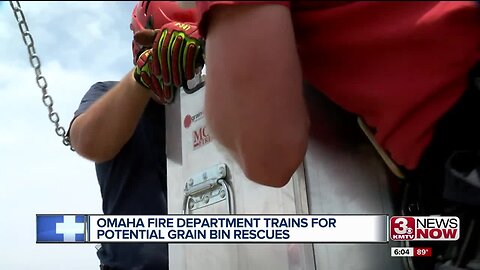 Omaha Fire Department trains for potential grain bin rescues