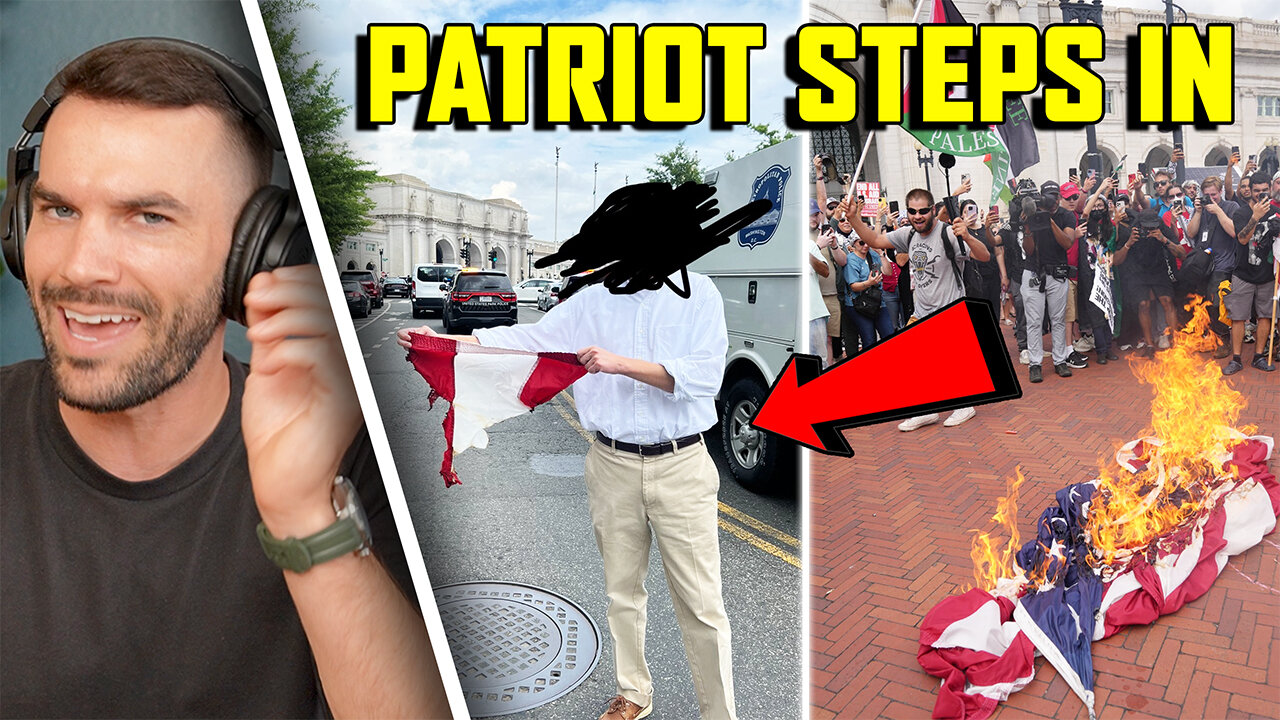 Anti-Israel "Protesters" CLASH With Police, Burn American Flags, and Fly Foreign Flags in DC