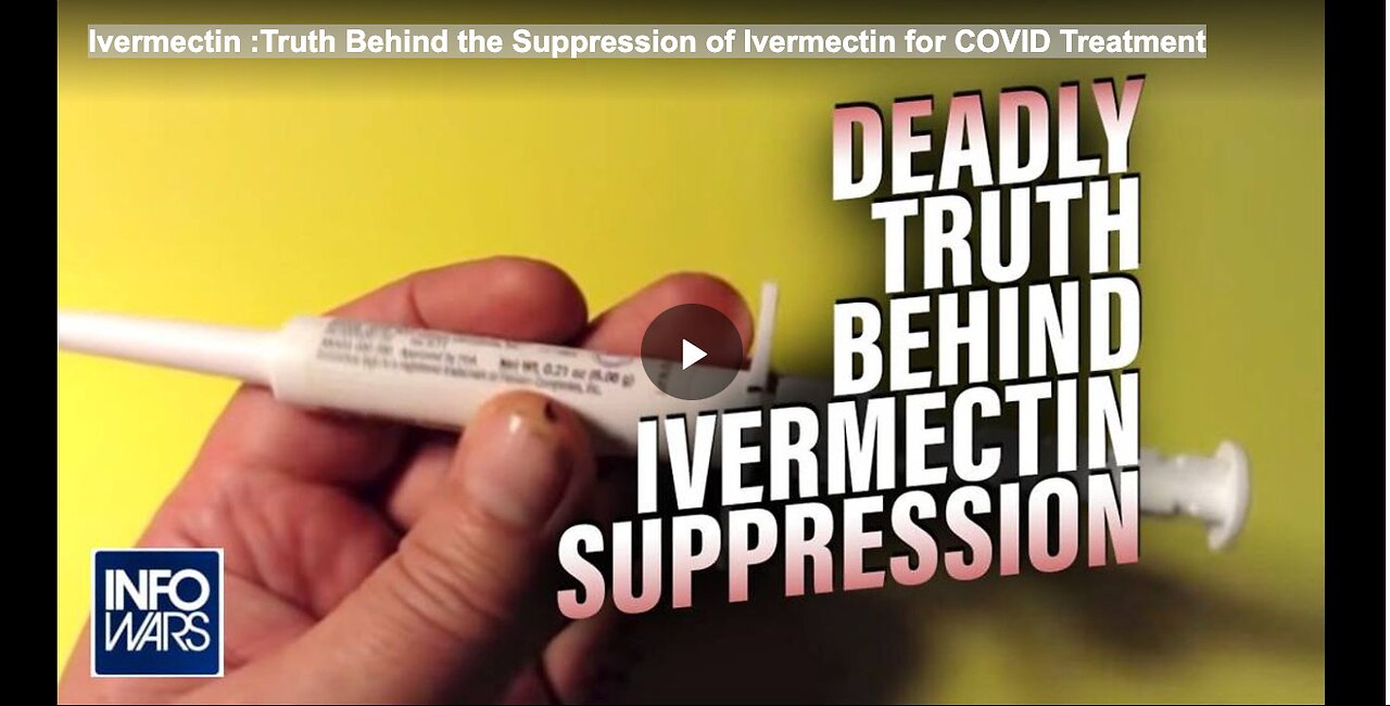 Ivermectin :Truth Behind the Suppression of Ivermectin for COVID Treatment