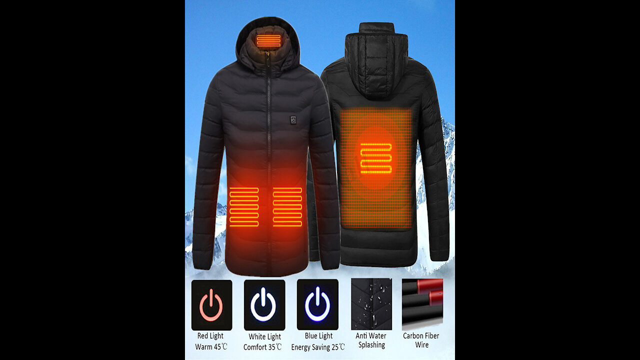 Heated Vest Jacket Washable Usb Charging Hooded Cotton Coat