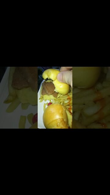 Lunch time in Philippines with Little Hot Dog and French Fries #lunch #shorts #Philippines