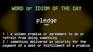 Word Of The Day #051 - Pledge