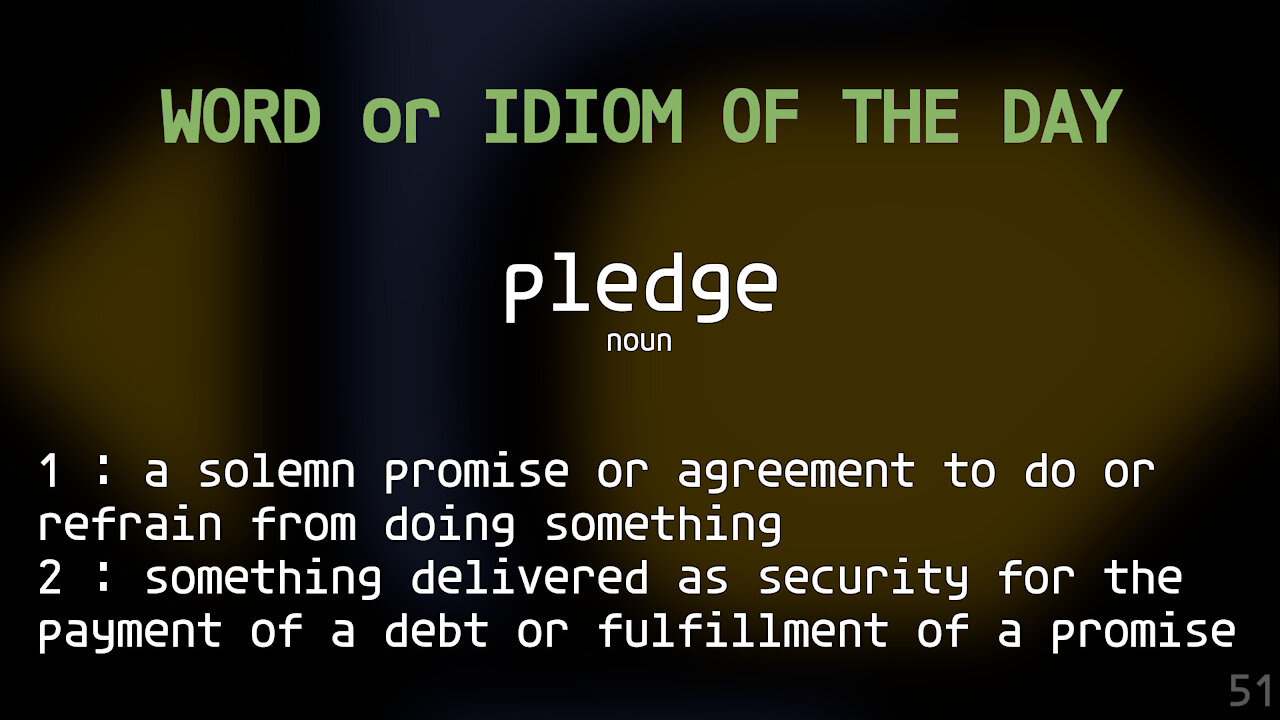 Word Of The Day #051 - Pledge