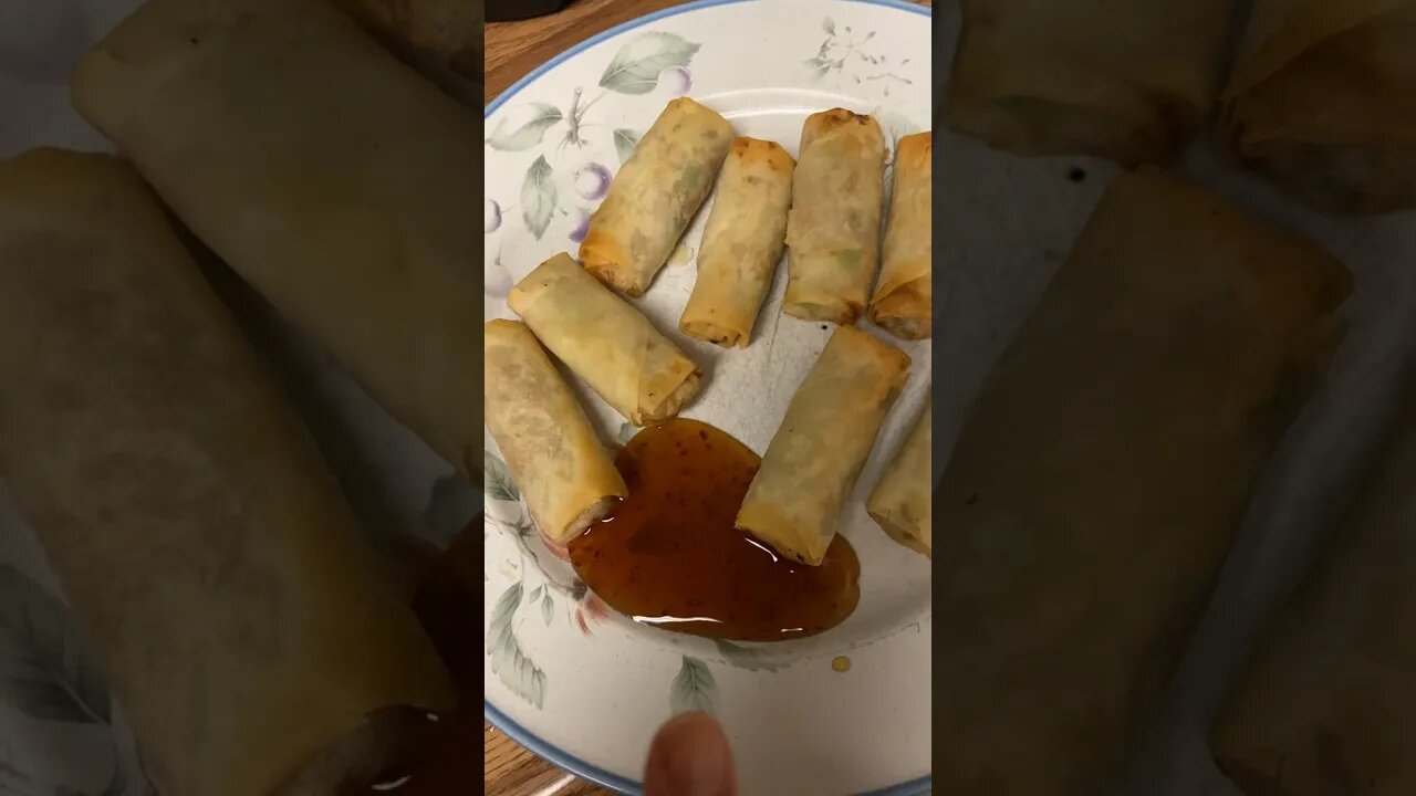 Making Crispy Vegetable Spring Rolls In The Air Fryer