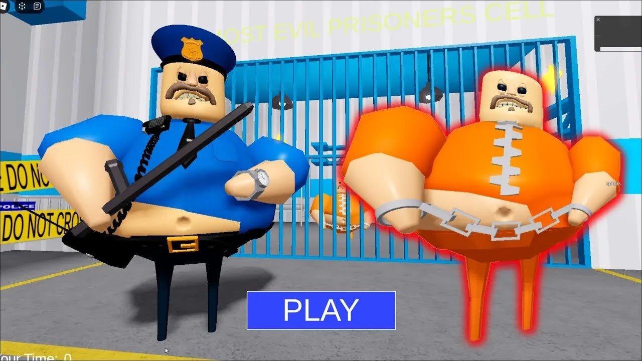 PRISONER VS POLICE COP GUARD BARRY'S in BARRY'S PRISON RUN OBBY! New Scary Obby #Roblox