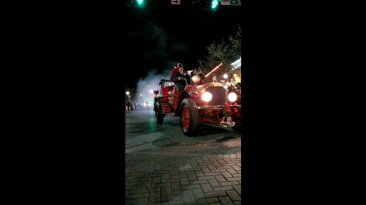 Santa on a Fire Truck in McKinney, Texas