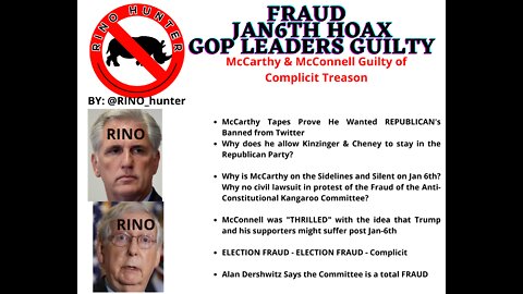 FRAUD of JAN6th Committeee, GOP Leaders ALSO Guilty