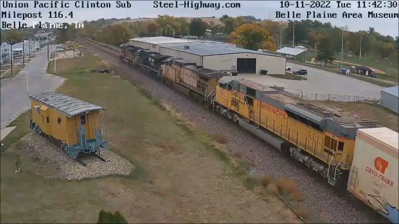 EB Manifest with UP 3612 "SD9043MAC" in Carroll, Belle Plaine & Grand Mound, IA on October 11, 2022