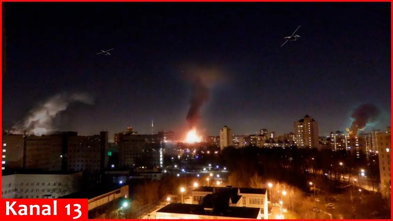 Hundreds of Ukrainian drones attacked Moscow and Russian regions, flights suspended - video footage