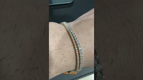 How Different Does 2mm Look On A 14K Tennis Bracelet? #shorts