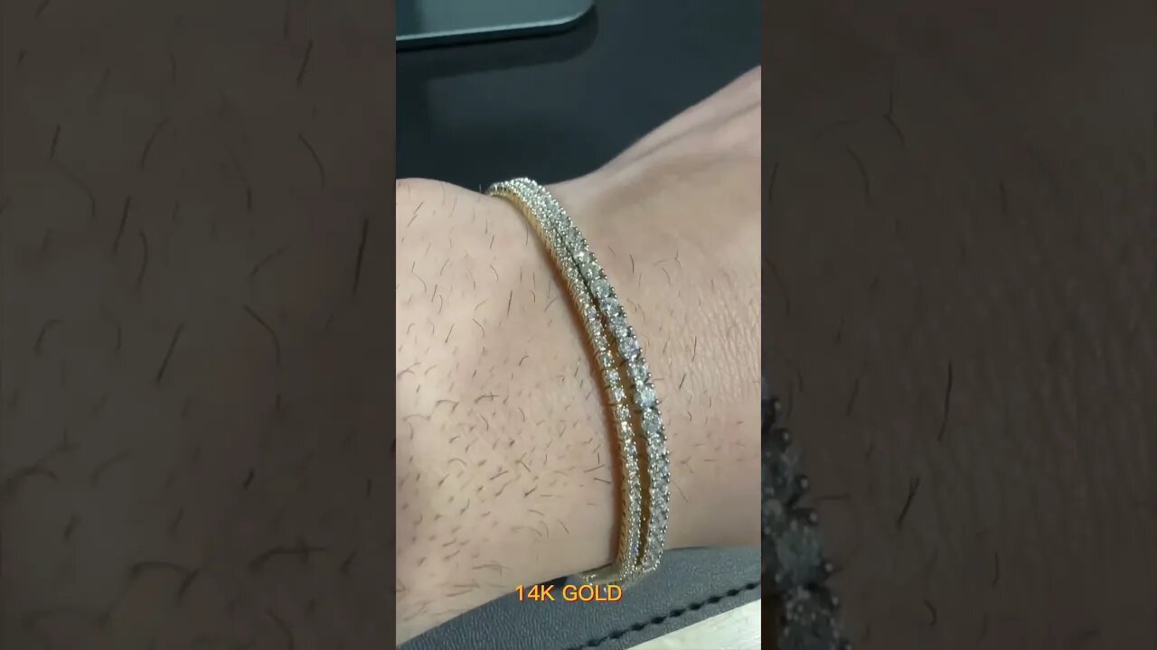 How Different Does 2mm Look On A 14K Tennis Bracelet? #shorts