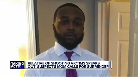 Mom of suspect in double shooting, murder calls for son to turn himself in