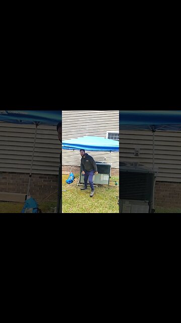 Cleaning air conditioners in the rain #airconditionercleaning