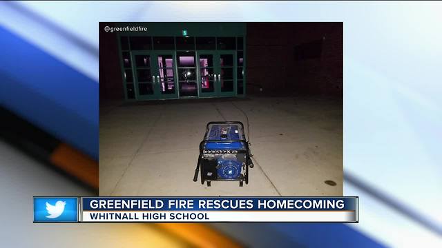 Greenfield Fire Department saves high school homecoming dance with generators after power outage