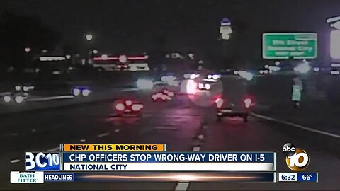 CHP officers stop wrong-day driver on I-5