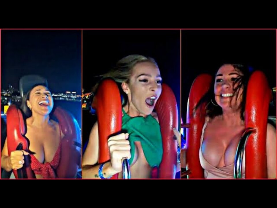 Slingshot ride Girls Reaction