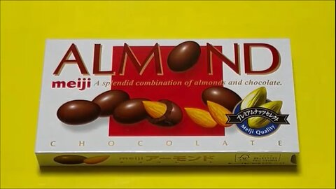 Meiji Almond Chocolate Packshot vs Product