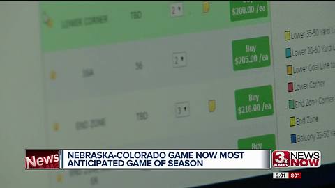 Ticket prices up for Nebraska-Colorado game going up to due to rain out