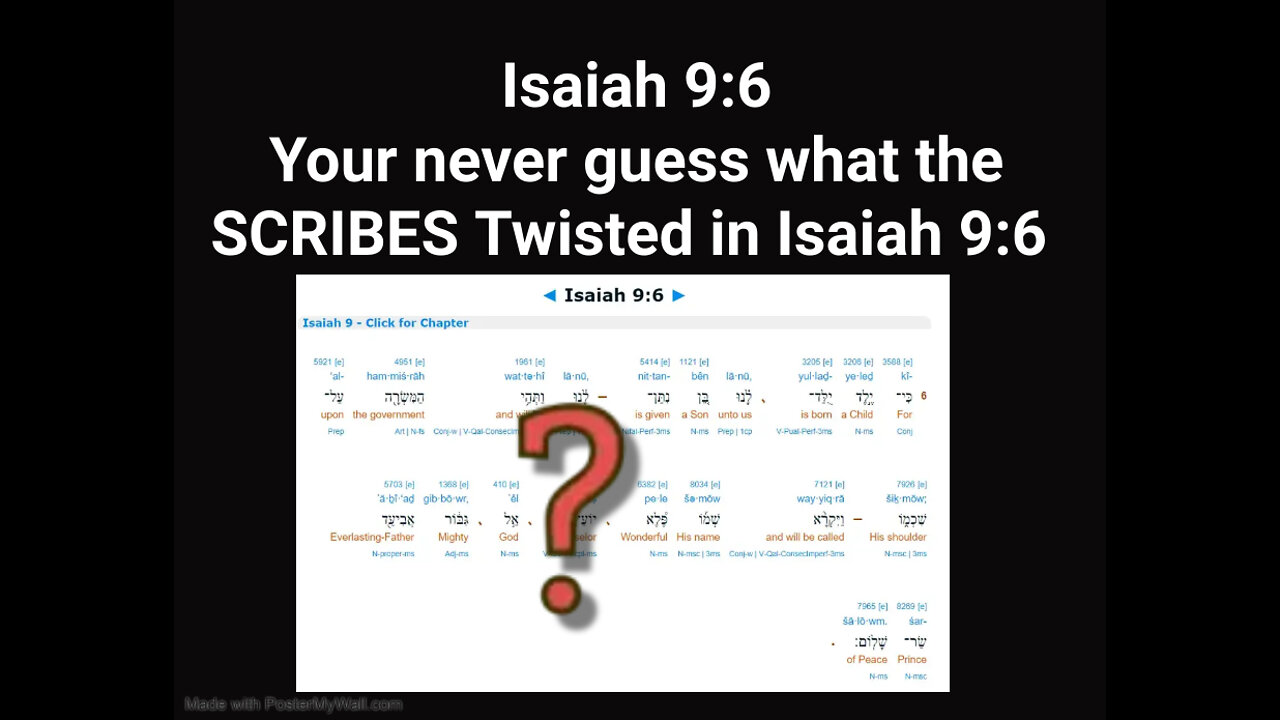What the SCRIBES 🥨TWISTED in Isaiah 9:6🥨🥨🥨 El = to, unto, or God ??