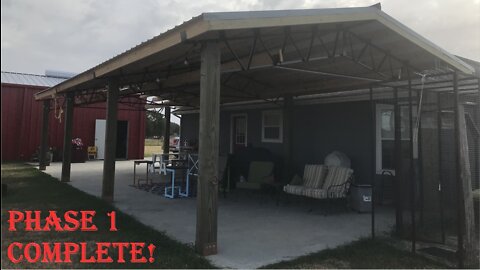 Completing the patio roof, for now