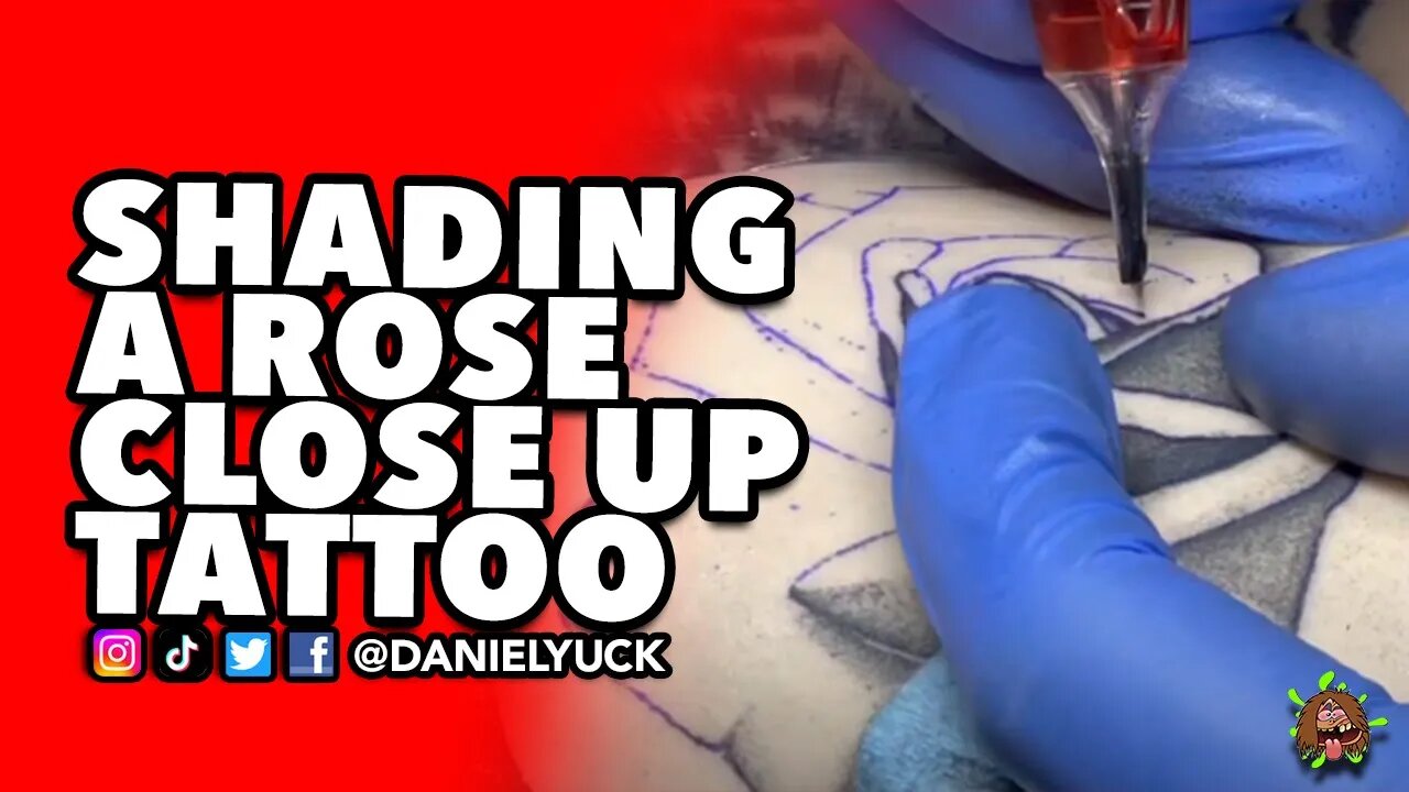 Shading A Rose Close Up Tattoo