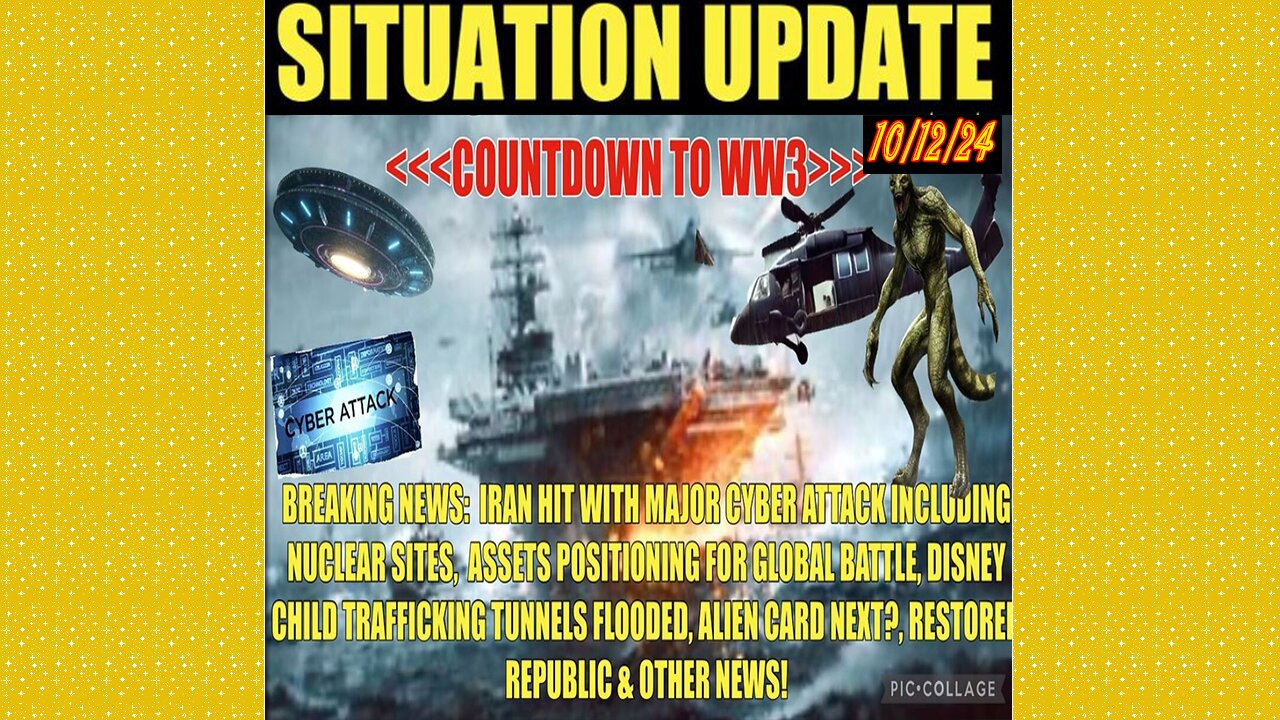 SITUATION UPDATE 10/12/24 - No way out, Iran Hit W/Cyberattack, Disney Flooded, New Vt Intel