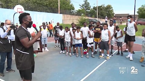 Father-son basketball game