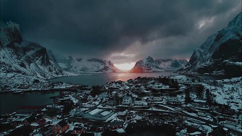 挪威罗弗敦群岛的降雪，睡眠的自然之声•放松电影•身体心灵和灵魂的疗愈