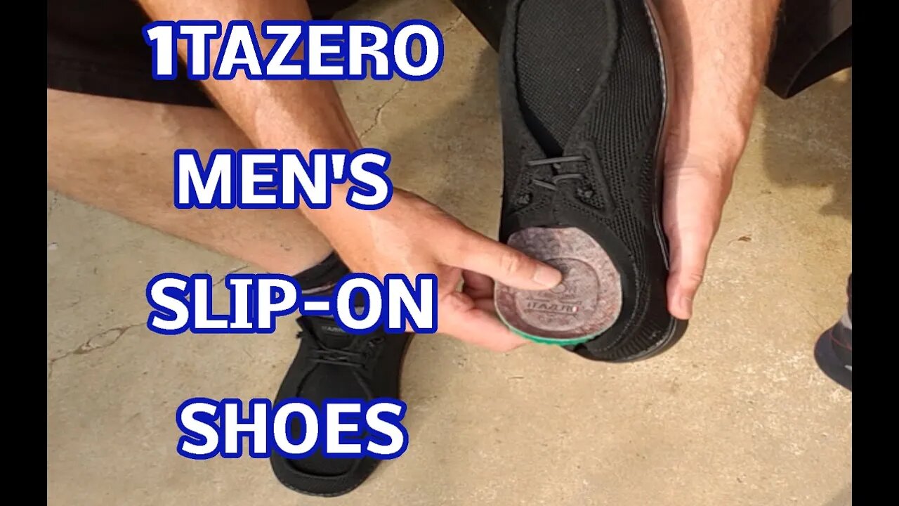 1TAZERO mens slip on casual shoes in black, my favorite shoes