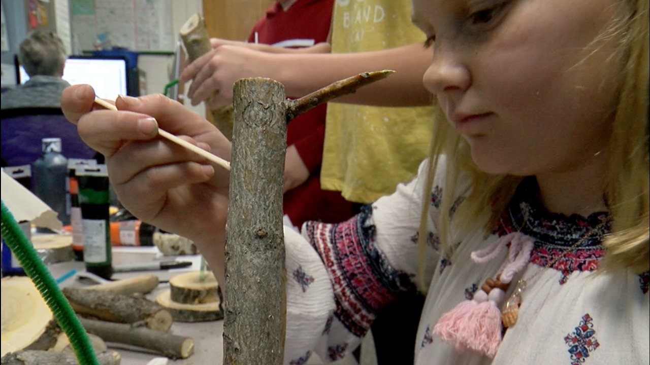 Controversially cut down, pieces of City Park Golf Course trees now part of community art project