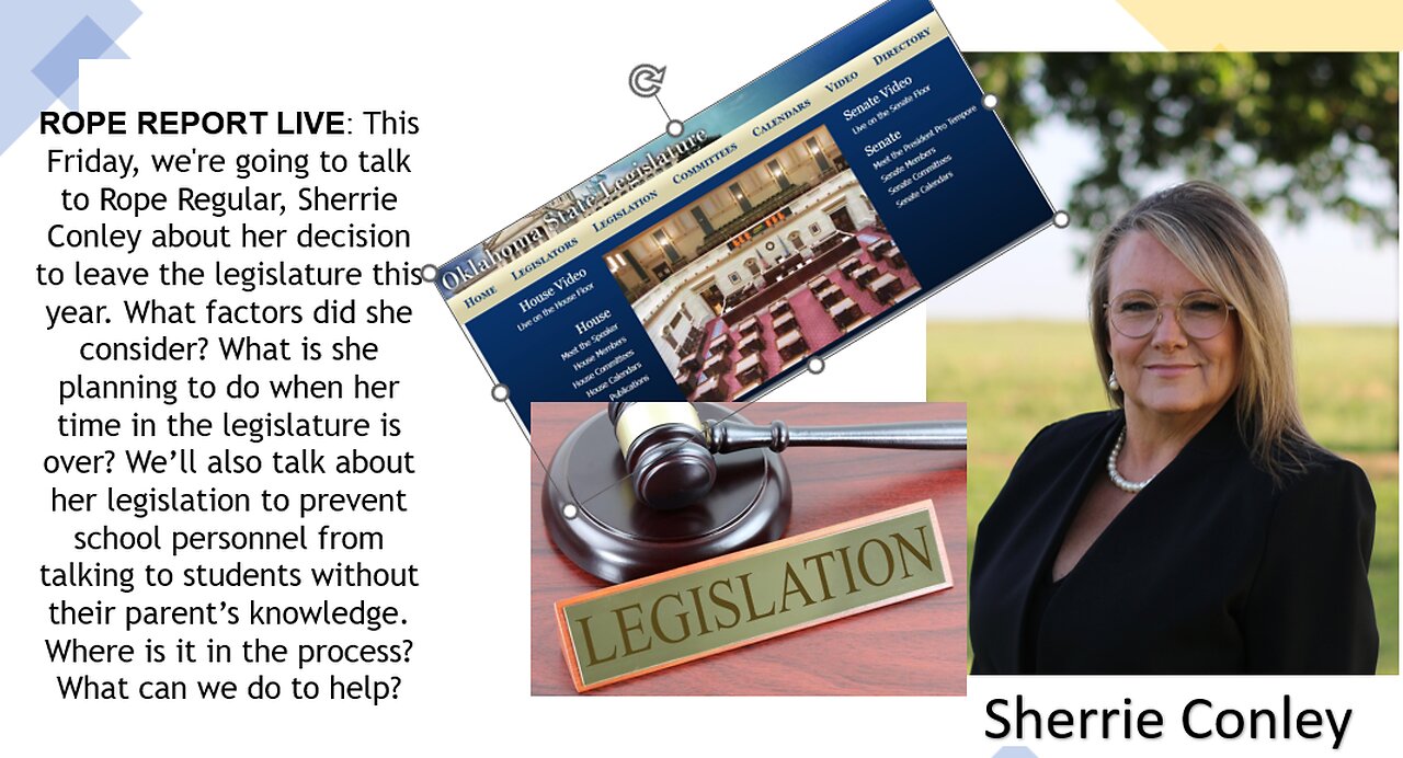 Why Is Rep. Sherrie Conley Leaving The Legislature? ROPE Report LIVE; Rep Sherrie Conley