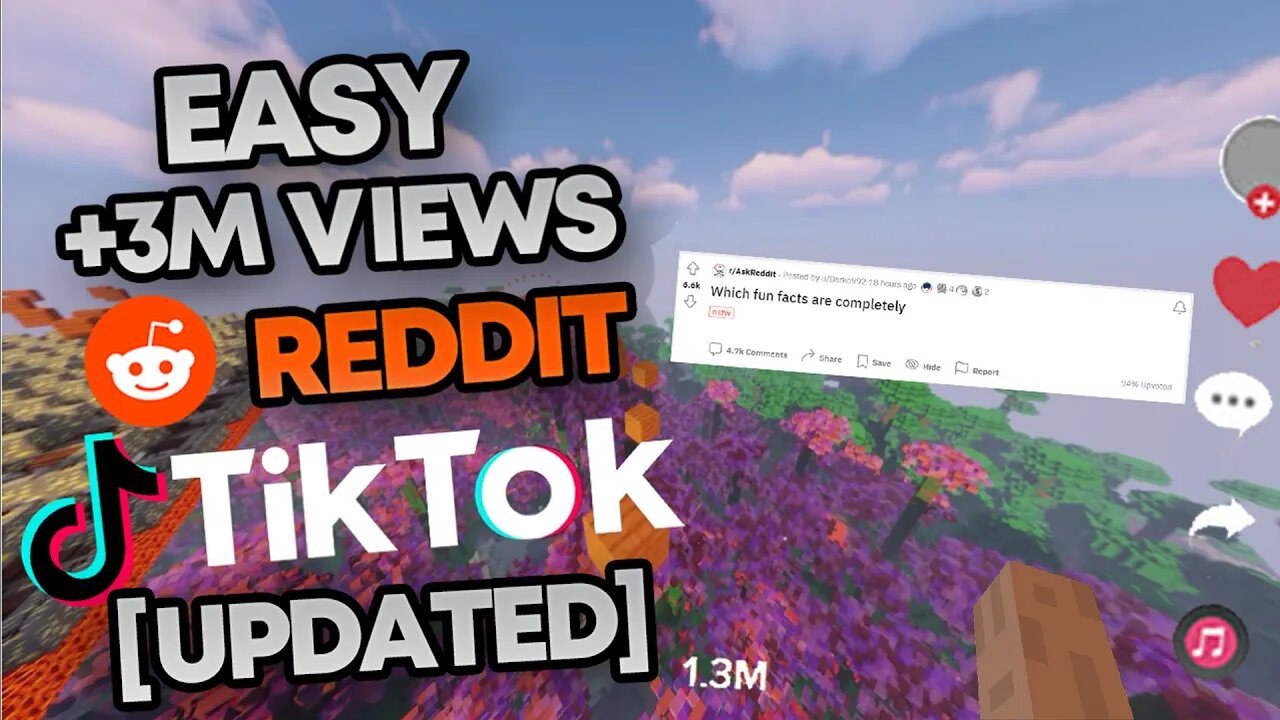 Get +3M Views on TikTok with Minecraft and Reddit