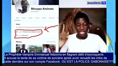 Le Prophète-Vampire Gabonais EMMANUEL NDZOMA pris la main dans le sac avec des PHOTOS FACEBOOK