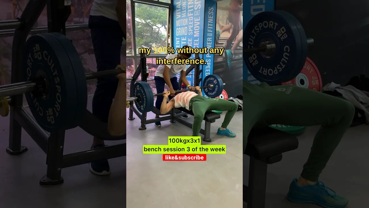 100KG Bench How to Spot #shorts #youtubeshorts #shortsvideo #shortsfeed #trendingshorts #gym #short