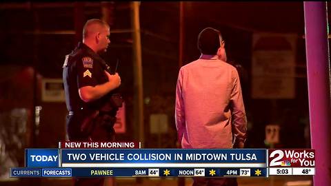 Two vehicles collide in midtown Tulsa