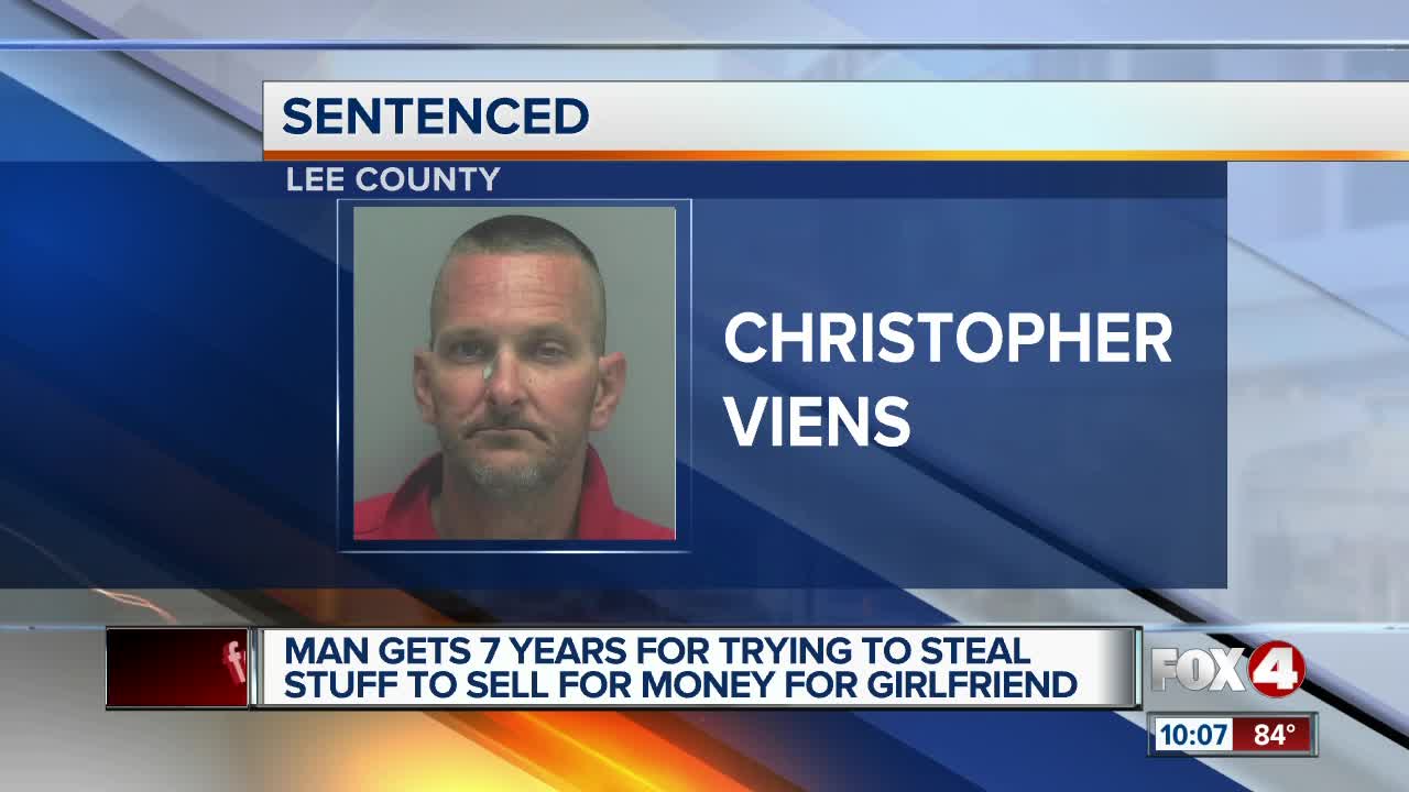 Man sentenced to 7 years after being caught in the act stealing