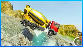 Trucks Full Speed vs Downhill Madness #01 – BeamNG.Drive 🚗🚗🚗
